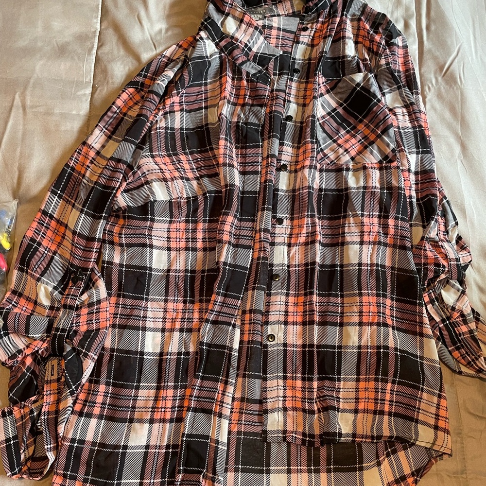 Plaid Button-Up Shirt